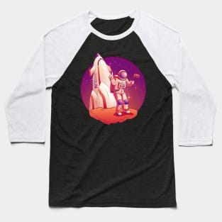 Astronaut Chilling on the Moon Baseball T-Shirt